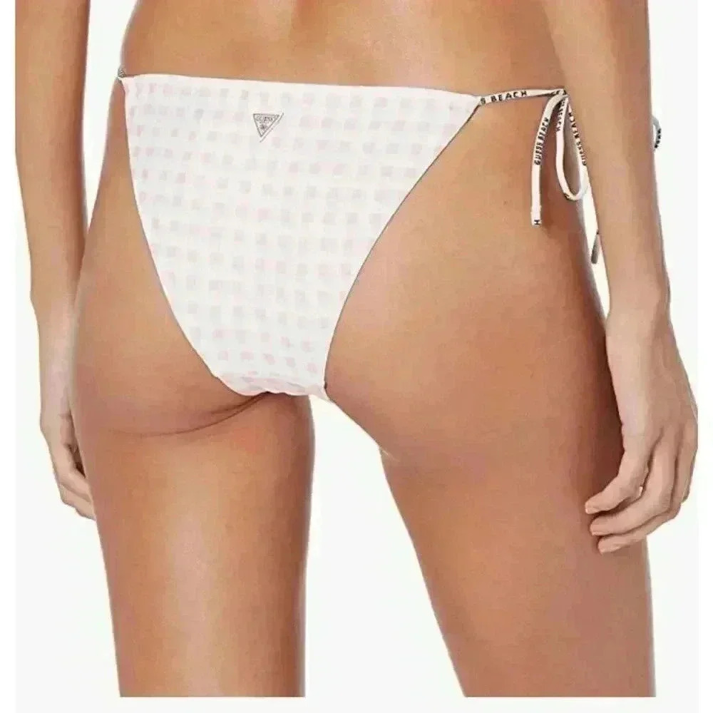GUESS Women's String Brazilian Swim Bottom, Pink, S - Picture 2 of 2